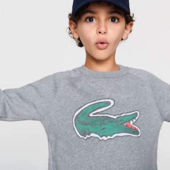 Lacoste Crocodile Graphic Fleece Sweatshirt Dětské - Mikiny Šedé | CZ-FU0aff